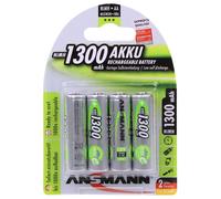 ANSMANN AA NiMH Rechargeable Batteries - Recharge capacity of 1300mAh - Pack of 4 | AA batteries for many devices that take AA cells - toys,...