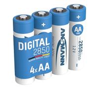 Ansmann AA Rechargeable Batteries [Pack of 4] 2850 mAh NiMH High Capacity AA Type Size Battery Digital Equipment's, Cameras, Flash Units, Speakers, Microphones