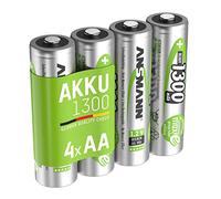 ANSMANN AA NiMH Rechargeable Batteries - Recharge capacity of 1300mAh - Pack of 4 | AA batteries for many devices that take AA cells - toys,...