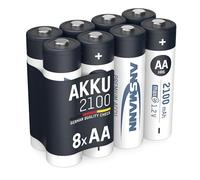 ANSMANN AA Rechargeable Batteries [Pack of 8] 2100 mAh NiMH High Capacity & Low Self Discharge AA Type Size Battery For Toys, Cameras, Flash Units, Cordless Phones, Remote Controls, Game Consoles