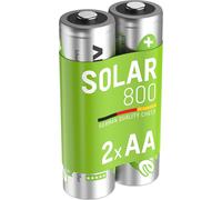 ANSMANN AA SOLAR Batteries [Pack of 2] Long Lasting Low Self Discharge Recharge