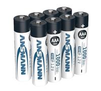 ANSMANN AAA Rechargeable Batteries [Pack of 8] 1000 mAh NiMH High Capacity AAA Type Size Battery For Cordless Phone Handsets, Toys, Digital Cameras, Remote Controls & Game Consoles