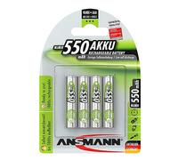 Ansmann AAA Size Batteries [Pack of 4] Long Lasting Low Self Discharge Rechargeable AAA Type 550mAh NiMH MaxE Pro Battery For Cordless Phone Handsets, Toys, Digital Cameras & Remote Controls