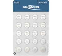 ANSMANN Basic 20 x CR2032 3V Lithium Button Batteries Batteries/Ideal for Kitchen Scales, Car Keys, Measuring Devices, Remote Controls, etc.