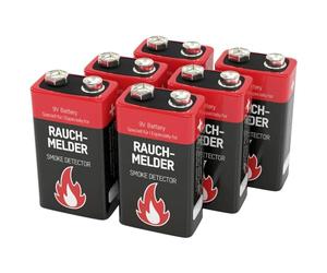 Ansmann Battery Especially for Smoke Detectors, Fire Alarms, Carbon Monoxide Gas Detectors, Long Life, 6LR61, 6AM6, MN1604 Alkaline Battery, 9 V, E-Block 7-Year Service Life
