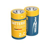 ANSMANN C Size Batteries [Pack of 2] Long Lasting Alkaline Disposable C Type 1.5V X-POWER Battery For Flashlight, Operating Machines, Toys, LED Torch