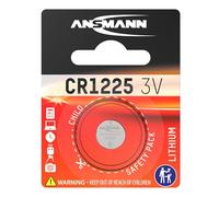ANSMANN CR1225 Coin Battery [Pack of 1] Lithium 3V Button Cell Ideal For Keyless Car Alarms, Glucometer, Camera, Thermometer, Calculator, Computer Equipment, Toys, Electronic Watches, and Card Radios