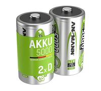 ANSMANN D Size Batteries [Pack of 2] Long Lasting Low Self Discharge Rechargeable D Type 5000 mAh NiMH MaxE Pro Battery For Digital Cameras, Flashguns, Toys, Audio Devices and Radio Controls