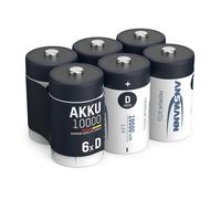 ANSMANN D Size Batteries Pack of 6 Long lasting Precharged Rechargeable D Typ...