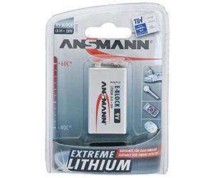 ANSMANN Extreme Lithium Battery 9V E-Block 1,5V - High Performance & Capacity for extreme Temperatures (1 Pack)