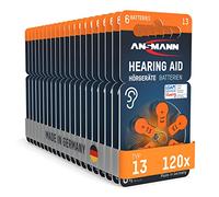 ANSMANN Hearing Aid Batteries Type 13 Orange P13 PR48 ZL2, Pack of 120, Made in Germany, Economy Pack, Batteries for Hearing Aids and Hearing Aids, Easy to Grip