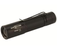 ANSMANN LED Torch, 60 Lumens Flashlight With Adjustable Focus [Black] Torch Light Includes 1 x AA Battery & Detachable Clip Ideal For Outdoor Use - 3 Year Warranty