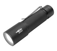 ANSMANN LED Torch, 620 Lumens Flashlight with Adjustable Focus & 5 Lighting Functions [Black] Splash, Shock & Dust Proof Light Includes 3 x AAA Batteries & Clip - 3 Year Warranty
