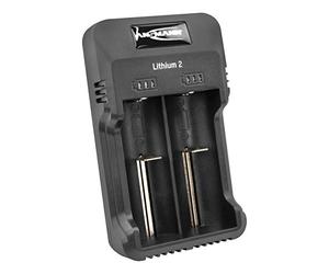 Ansmann Lithium 2 Li-Ion NiMH & NiCd Battery Charger for Rechargeable Batteries with micro USB Charge Cable & LED Lights | Charging and Monitoring of Individual Cells