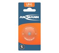 ANSMANN LR41 Coin Battery [Pack of 1] Alkaline 1.5V Button Cell Ideal for Laser Pointers, Watches, Voice Recorders, Glucometers, Thermometers, and Kids Toys Silver
