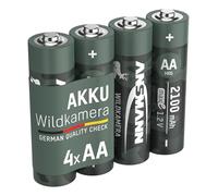 ANSMANN Mignon AA LR06 2100mAh 1.2V NI-MH Pack of 4 Rechargeable Wildlife Camera Battery for Wildlife Camera Animal Watching Night Vision Surveillance Replacement Battery