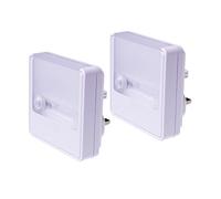 ANSMANN Motion Detector & Twilight Sensor Night Light Plug [Pack of 2] Plugin Wall Indoor LED Nightlight Ideal for Nursery, Kids/Children's Bedroom, Hallway, Landing, and Stairs - 2 Years Warranty