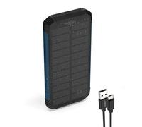 Ansmann PB212WLED Outdoor Powerbank with 5 W wireless charging, 3 W LED lamp and solar panel. 2× USB-A ports and a capacity of 10000 mAh