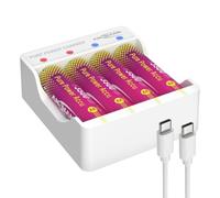ANSMANN Pure Power Lithium Charger with 4 AA Rechargeable Batteries
