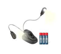 ANSMANN Twinflex Reading Light-Booklight Flexible lamp with 2 LED and Holding Clip, Black