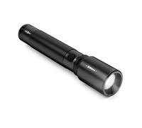 ANSMANN Rechargeable LED Torch, 400 Lumens Flashlight with Adjustable Focus & 4 Functions [Black] Splash, Shock Proof Light Incl Li-Ion Battery, USB Cable & Wrist Strap-3 Year Warranty, Aluminium, 5 W