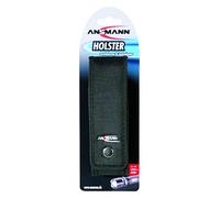 Ansmann Torch Holster [Pack of 1] Black Flashlight Holder Cover Case for Torches Up to 15cm Length Ideal for Attaching to Belts, Trousers with Velcro and Stud Closure