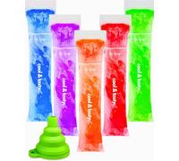 ANSMIO 150 Disposable Ice Popsicle Mold Bags Freezer Tubes with Zip Seals, DIY Ice Pop Bags for Yogurt, Juice & Fruit Smoothies, Snacks, BPA Free Ice Candy Pops - Comes with A Funnel (20.3 x 5.1 cm)