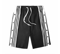 AnsNam Mens Tear Away Shorts Post Surgery Recovery Side Snap Shorts Pants Black