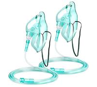 ANSNF 2 Pack Oxygen Mask for Face Adult with 6.6' Tube & Adjustable Elastic Strap - Size L - NO Cup