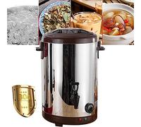 ANSNOW 6L/10L/14L Electric Hot Water Urn, Insulated Beverage Server/Dispenser, Double Wall Stainless Steel Commercial Coffee Boiler for Large Groups/Brown/14L