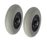 ANSNOW 8 inch Wheelchair Fronters, Electric Wheelchair Replacement Wheel, Rubber Pneumatic Tires, 200X50, Gray (1 Pair)
