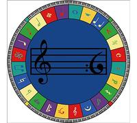 ANSNOW Drum Carpet Soundproof Mat Children's Piano Carpet for Music Classroom Musical Note Staff Teaching Area Rug Washable/Multicolour 3/0.8 M