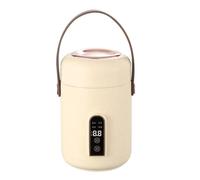 ANSNOW Efficient Heating Mini Rice Cooker, Insulated Portable Multifunction Soup Porridge Stewpot with Smart Reservation Function/Beige