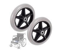 ANSNOW Replacement Walker Wheels, Wheelchair Front Wheels, Pp Rubber Chairer Wheels Roller, Anti-Slip Rubber Wheels for Rollators, Set of 2-Black/Grey/Grey/19Cm/8In