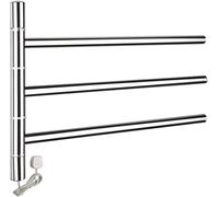 ANSNOW Swivel Towel Warmer 3-Bar Bathroom Swing Hanger Towel Rack Wall Mount Brushed Finish Space Saving/Hardwired