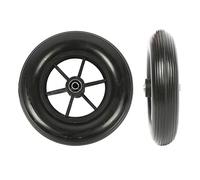 ANSNOW Wheelchair Front Wheel 19Cm(7.5Inch) Hard Rubber Tire Pu Wheels Wheelchairers (62 Mm) Hub Width Anti-Slip Replacementers Rollers Wheels/Black, Grey/19Cm(8Inch)-Black