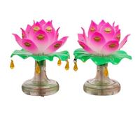 anso 2pcs Buddhism Holy Lotus Lamp Buddhist Ceremony Worship Buddha Lamp Temple Decoration