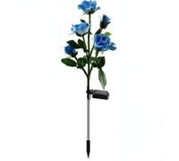anso 5 Heads Solar Power Rose Flower Garden Stake Outdoor Landscape Lamp Yard LED Light (Blue)