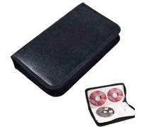 anso 80 Disc CD Holder DVD Case Storage Wallet VCD Organizer Faux Leather Bag (Black)
