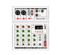 ANSO -A4 Professional Portable Digital Dj Console with USB Mixer Border Live Singing 4 Channel Audio Mixer White