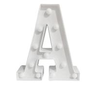 anso Alphabet LED Letters Light Up Numbers White Plastic Letters Standing Decor A to Z 0~9 (Letter A)