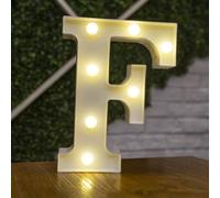 anso Alphabet LED Letters Light Up Numbers White Plastic Letters Standing Decor A to Z 0~9 (Letter F)