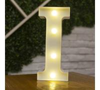 anso Alphabet LED Letters Light Up Numbers White Plastic Letters Standing Decor A to Z 0~9 (Letter I)