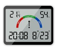 anso Digital Electronic Alarm Clock LCD Large Screen Displays Wall Clock Thermometer Humidity Show (C)