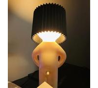 anso Little Shy Man Plastic LAMP (Black), Night Light, Modern, Cartoon Design, LED, Touch Control, 11.4*4.9inch, 50 Lumens, 5V, for Decoration, Bedroom, Living Room