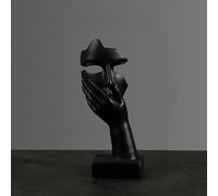 anso Modern Art Resin Abstract Thinker Sculpture Living Room Decoration Desk Office Figurine (Black,B)