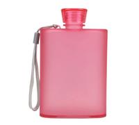 anso Plastic Hip Liquor Whiskey Flask Cap Pocket Leak-proof Sports Water Bottle Leakproof (Red)