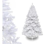Ansobea Artificial Christmas Tree 120 cm Artificial Plastic Fake Christmas Tree 200 Tips Quick Assembly Folding Fire Resistant Includes Robust Christmas Tree Stand, White