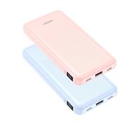 Ansody 2-Pack 10000mAh 22.5W Power Bank Fast Charging, Portable Charger with 2 Outputs & 2 Inputs Battery Pack LED Display Compatible with iPhone Android (Blue+Pink)