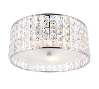 Anson Lighting Como 3 Lt Flush Chrome Effect Plate And Clear Acrylic With Bubbles